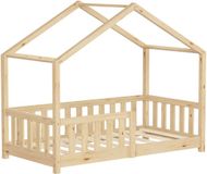 ML-Design Kinderbed Huisbed 70x140 cm Natuurlijk Dennen Hout