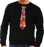 Bellatio Decorations Shoppartners Bv Foute kersttrui / sweater stropdas met kerstballen print zwart voor heren M