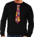 Bellatio Decorations Shoppartners Bv Foute kersttrui / sweater stropdas met kerstballen print zwart voor heren M