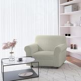 Italian Bed Linen Elastische bankovertrek IRIS met volledige afdekking, crèmekleurig, 1-zits