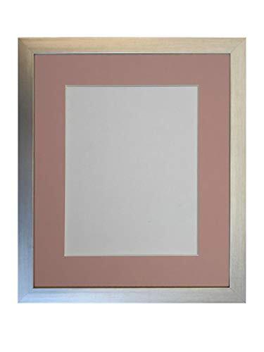FRAMES BY POST 0.75 Inch Zilveren Foto Frame met Roze Mount 9 x 7 Afbeeldingsgrootte 7 x 5 Inch Plastic Glas