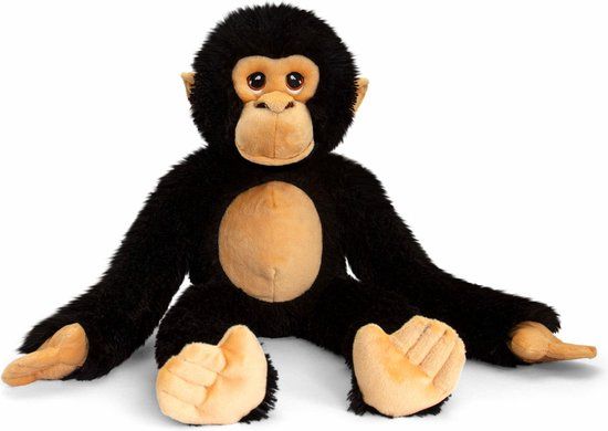 Keel Toys Pluche Knuffel Chimpansee Aap - Zwart - 38 cm