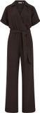 WE Fashion Dames jumpsuit met strikceintuur