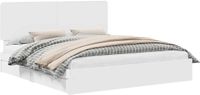 vidaXL lit de rangement avec tête de lit blanc 180 x 200 cm bois de placage