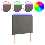 VidaXL Hoofdbord & Voeteind Donkergrijs met LED Strip