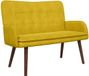 vidaXL 2-Zits Sofa Geel 115 x 61 x 87 cm fluweel
