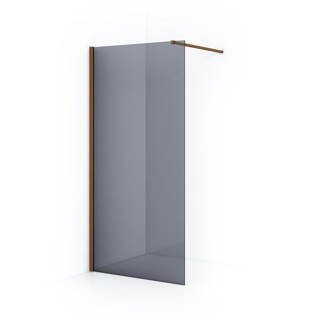 Maxaro Inloopdouche Diamond 90cm 8mm Rookglas Veiligheidsglas Koper
