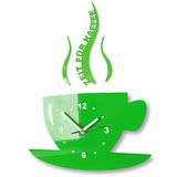 Mok Tijd voor koffie Moderne keuken wandklok, 3D romans, wandklok deco (grijs)
