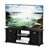 Furinno Econ TV Kast/Entertainment Center met 2 laden, hout, zwart, 29,72 x 29,72 x 40,13 cm