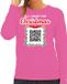 Bellatio Decorations Foute kersttrui/sweater dames - QR code - you naked/jij naakt - roze XL
