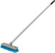 Merkloos Home Cleaning Chariot de nettoyage - grattoir - Scrubmaster - largeur 22 cm - Manche 120 cm - plastique - gris/bleu - brosse dure - brosse de nettoyage
