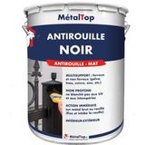 Metaltop - Antirouille Noir - Pot 1 L - 9017 - Noir Signalisation