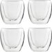 HI Espressokopjes - dubbelwandig - 4 stuks - 80 ml - transparant
