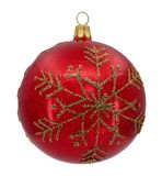 Ornex Kerstboomversiering set (Ø 8 cm) van mondgeblazen en handbeschilderd glas voor kerstboom rood goud 6 ballen Ø 8 cm 6 stuks
