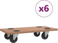 vidaXL Meubelhondjes 6 stuks rechthoekig bewerkt hout