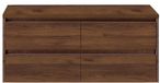 BES LED Dante Badmeubelset 120 cm - 4 Laden Walnoot - Wastafelbovenblad