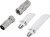 BKL Electronic 0403524 Coax/F-vensterdoorvoerset Vensterdoorvoer Aansluitingen: F-stekker, F-bus, Coax-stekker IEC, Coax-bus IEC