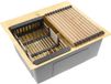 Rea - Stalen Spoelbak Met Accessoireset 3-delig Leo 50 Brush Gold Grijze accessoires