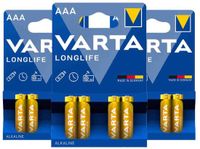 Varta Longlife AAA Blister - 3 x 4 stuks - Voordeelverpakking