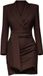 Ombre LARICA Jurk - Lange Mouw - Rits - Effen Bruin XL