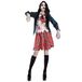 Boland Kostuum zombie schoolmeisje voor volwassenen, carnavalskostuum, kostuumset voor Halloween, carnaval en themafeest