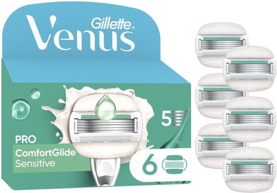 Gillette Venus Pro ComfortGlide Sensitive Scheermesjes Voor Vrouwen - 6 Navulmesjes