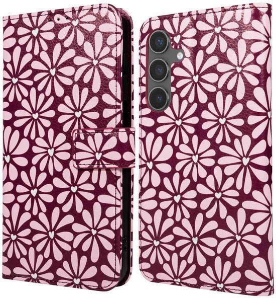imoshion Hoesje - Geschikt voor Samsung Galaxy S24 - Design Bookcase smartphone - Bloom Love Blush