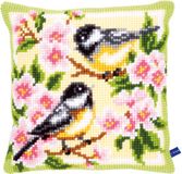 Vervaco Kruissteekkussen kit Meesjes in bloesems 40 x 40 cm