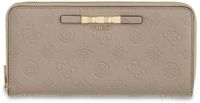 GUESS Carmella SLG Large Zip Around Wallet Bone Logo crème