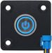 ProRide Interrupteur à bouton-poussoir en métal Panneau encastrable 12V OFF-(ON) - 16mm - avec câble de connexion - Étanche aux éclaboussures - 12V/24V - Indicateur LED Bleu