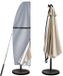 Ultiluxe Parasolhoes - Beschermhoes voor Zweefparasol - Tuinparasol - Parasolbescherming - Parasolbeschermhoes met Stok - 205 x 25/57/48 cm - Waterdicht - UV-bestendig - Grijs