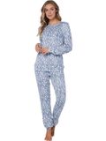 Pastunette Blue Mirage Pyjama Fleece Lange Mouw Vrouwen Blauw Wit Zebraprint Maat 44
