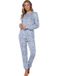 Pastunette Blue Mirage Pyjama Fleece Lange Mouw Vrouwen Blauw Wit Zebraprint Maat 44