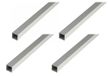 Alberts Set van 4 vierkante buizen | aluminium, zilverkleurig geanodiseerd | 1000 x 50 x 50 mm
