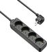 Allteq Stekkerdoos - 4-voudig - Zwart - 10 meter