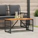 vidaXL Tuintafel Zwart 80 x 40 x 40 cm Staal en Poly Rattan
