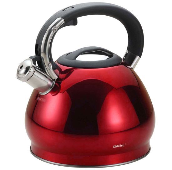 KINGHOFF 1212 - fluitketel - 3.4 liter - rood - Glans