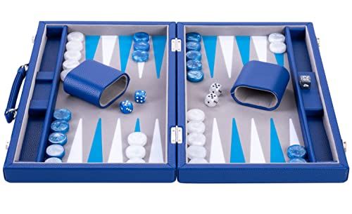 Engelhart - Luxe backgammon 38 cm - kunstleer - parelmoer dobbelstenen