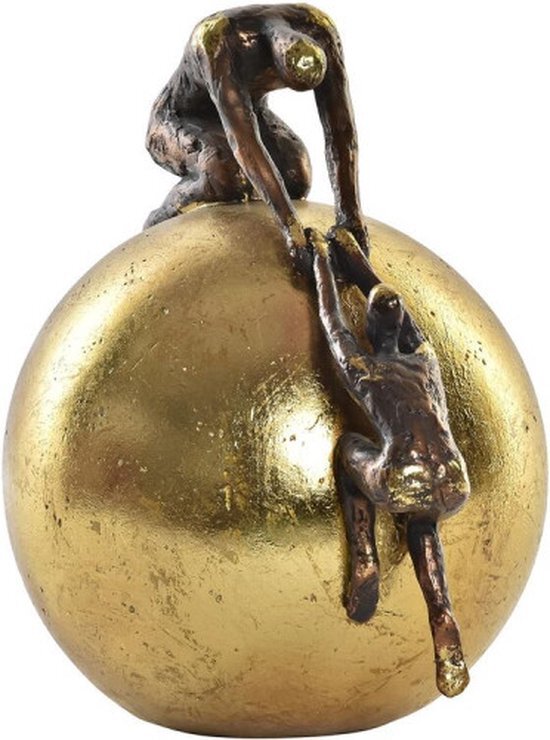 Decoratieve figuren DKD Home Decor Klot Gouden Koper Hars Personen Modern (25 x 19 x 26 cm)