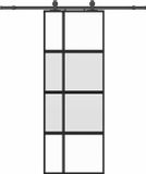 vidaXL Schuifdeur met beslagset 76x205 cm gehard glas zwart