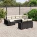 Maison Exclusive - Ensemble de meubles de jardin 10 pièces avec canapé et coussins, noir, en polyrotin