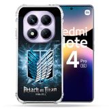 Cokitec Versterkte hoes voor Xiaomi Redmi Note 14 Pro 5G Manga Attack Titans Zwart