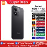 XIAOMI Redmi Globale versie Redmi Note 17 smartphone 5G 7500mAh batterij Snapdragon 4 Gen 5 Duurzaam Corning Gorilla Glass 7i