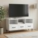 Maison Exclusive Meuble TV exclusif - Étagère TV avec tiroirs, blanc, 102 x 34,5 x 50 cm, en panneaux de particules