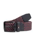 Tommy Hilfiger Denton Braided Webbing Elastic Belt - Unisex - Polyester - Dark Blue/Red/White