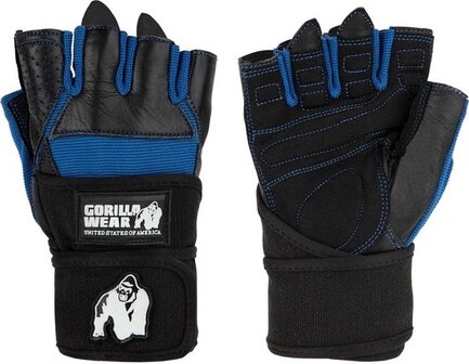 Gorilla Wear Dallas Wrist Wrap Handschoenen - Zwart/Blauw - 2XL