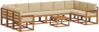 vidaXL - Acacia Houten Loungeset - Natuurlijk en Beige - 10 Zitplekken