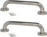 Gerimport Poignée de douche - 2x pièces - Acier inoxydable - Barre d'appui - Barre de douche - Argenté - 30 cm