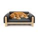 Ferplast Honden- en Kattenhok van FSC®-gecertificeerd hout met zacht kussen, stijl, comfort en duurzaamheid, 70 x 44 xh 29 cm.