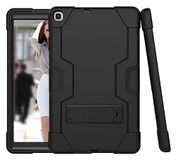 Samsung Tab A8 10,5 x200/x205 (2021) hoes met kickstand, duurzame harde hybride drielaagse beschermhoes (zwart+zwart
